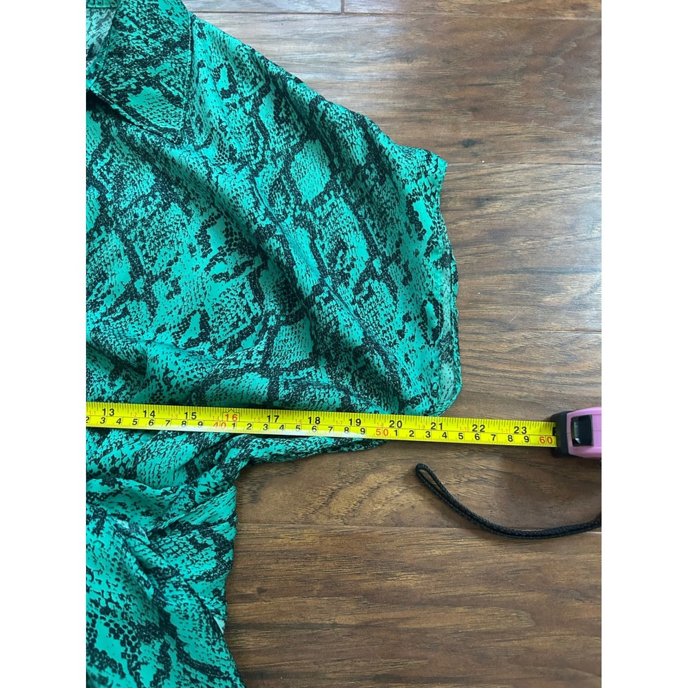 DO+BE Emerald Venom Tie-Waist Midi Dress Women's Small Snake Print Cap Sleeve - Picture 5 of 12